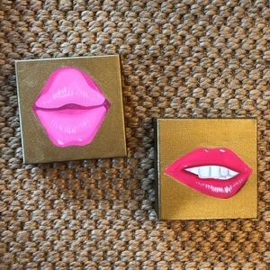 Painted lips on canvas. 5x5